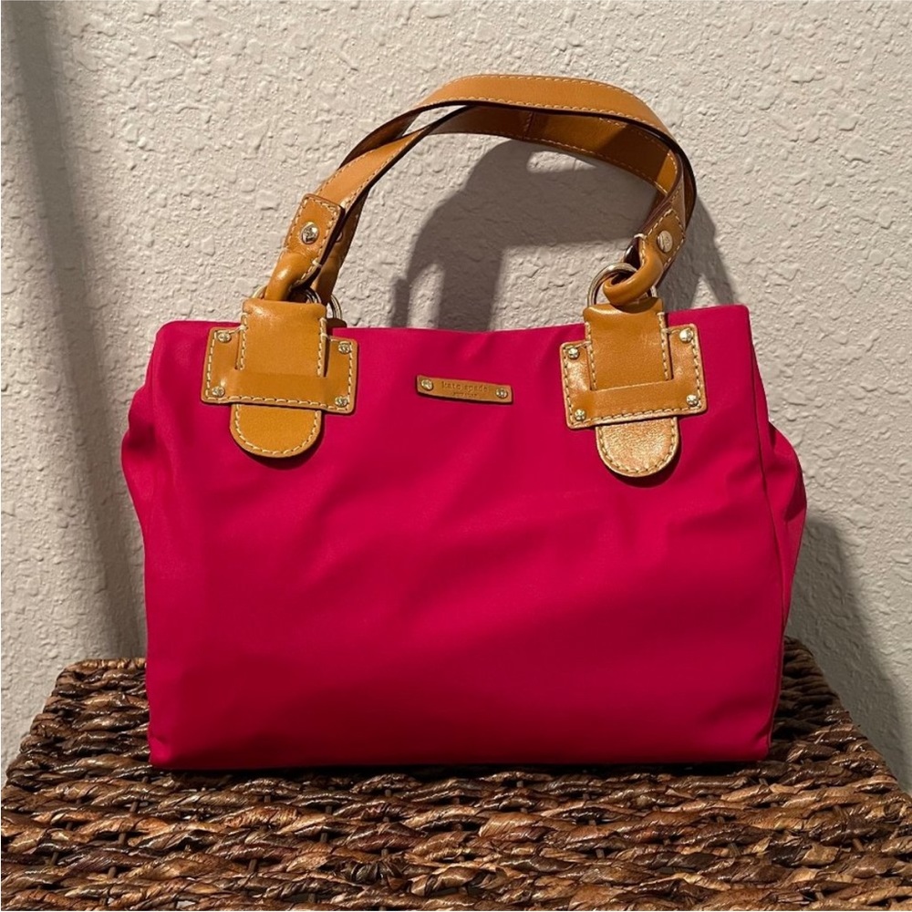 Kate Spade Pink Satchel with Tan Handles